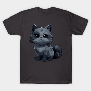 Lovely cartoon fluffy cat looking at camera T-Shirt